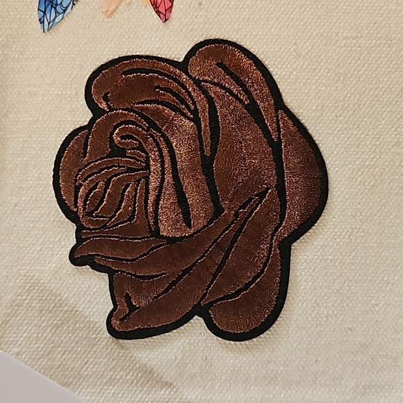 Hand Crafted makeup bag Canvas Pencil case Iron applique Handmade Travel purse - Picture 6 of 17